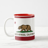 カリフォルニア共和国の旗Palos Verdes ツートーンマグカップ (左)