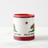 カリフォルニア共和国の旗Palos Verdes ツートーンマグカップ (中央)