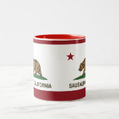カリフォルニア共和国の旗Sausalito ツートーンマグカップ (中央)