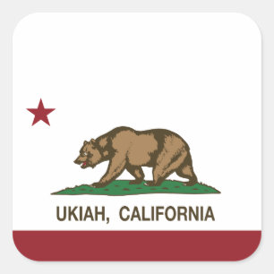 カリフォルニア共和国の旗Ukiah スクエアシール