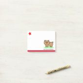 カリフォルニア共和国の_のかわいいくま ポストイット (デスク上)