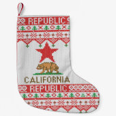 カリフォルニア共和国はクリスマスの醜いセーターに関係します スモールクリスマスストッキング (正面)
