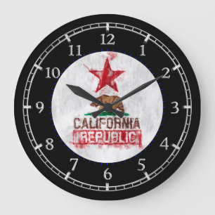 カリフォルニア共和国インパインターリースタイルダイヤル ラージ壁時計