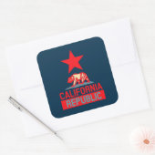 カリフォルニア共和国インレッド&ブルースタイルデコール スクエアシール (封筒)