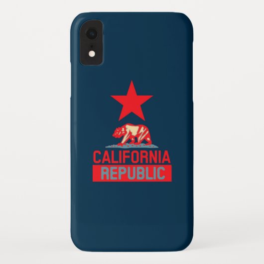 カリフォルニア共和国インレッド&ブルースタイルデコール Case-Mate iPhoneケース (裏面)