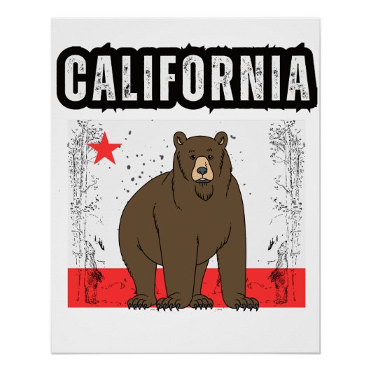 カリフォルニア共和国カリ国旗ソカルノーカルカンカル ポスター (正面)