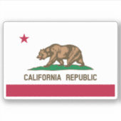 カリフォルニア共和国グリズリーベア&スター シール (正面)