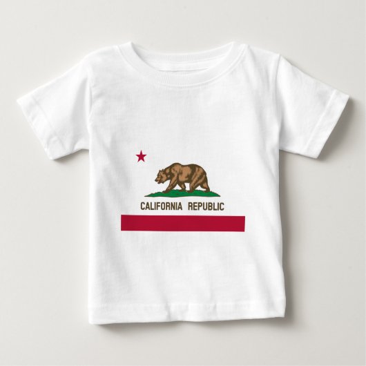 カリフォルニア共和国グリズリーベア&スター ベビーTシャツ (正面)