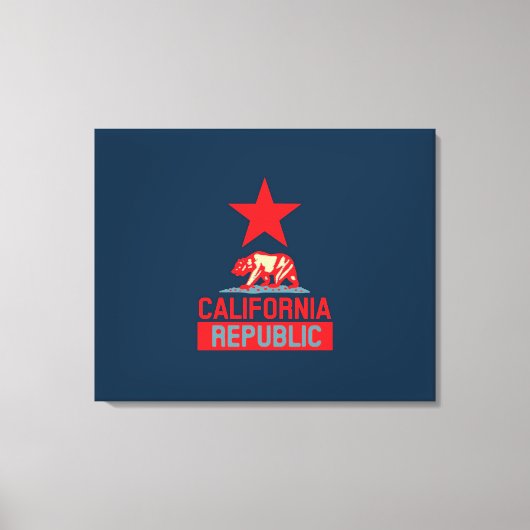 カリフォルニア共和国スタイルオンブルー キャンバスプリント (正面)