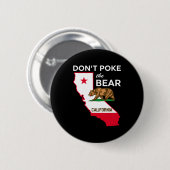 カリフォルニア共和国デザインのクマを残さない 缶バッジ (正面&裏面)