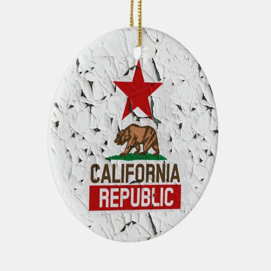 カリフォルニア共和国ピーリング絵を描デコール セラミックオーナメント (右)