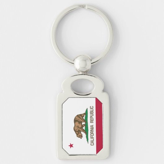 カリフォルニア共和国ベアスターフラグキーチェーン キーホルダー (正面)