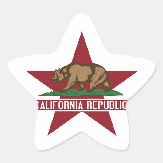 カリフォルニア共和国ベア国旗の星 星シール (正面)