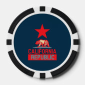 カリフォルニア共和国ポップ・アートのスタイル ポーカーチップ (正面)
