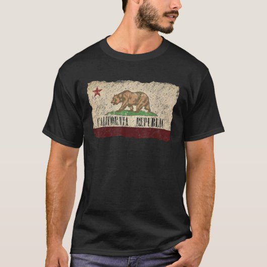 カリフォルニア共和国ヴィンテージ国旗Shirt Cali Bea Tシャツ (正面)