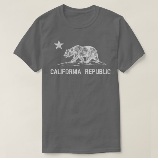 カリフォルニア共和国動揺して白色州旗Be Tシャツ (デザイン正面)
