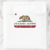 カリフォルニア共和国国旗Lake Almanor スクエアシール (バッグ)
