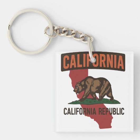 カリフォルニア共和国州のプライド キーホルダー (正面)
