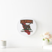 カリフォルニア共和国州のプライド ラウンド壁時計 (ホーム)