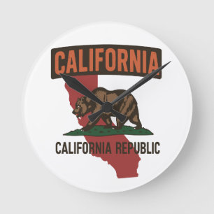 カリフォルニア共和国州のプライド ラウンド壁時計