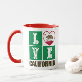 カリフォルニア共和国州の旗 ハート 誇り マグカップ