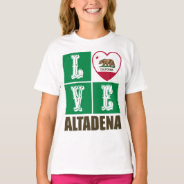カリフォルニア共和国州旗ハートアルタデナ Tシャツ