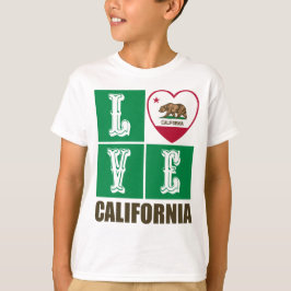 カリフォルニア共和国州旗ハート プライド 愛 Tシャツ