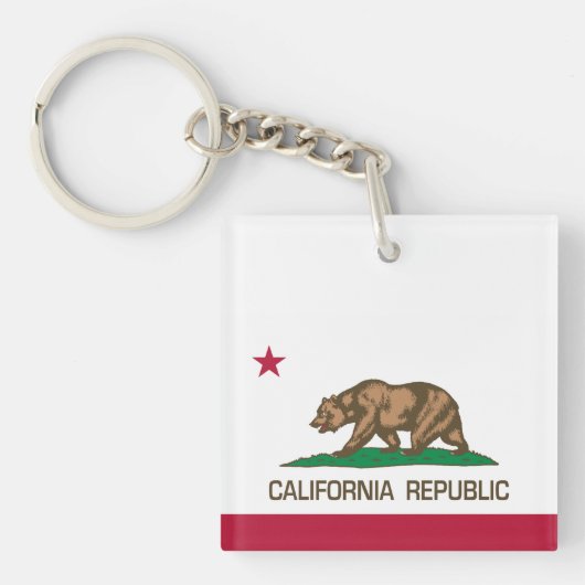 カリフォルニア共和国州旗ベア フラッグ キーホルダー (正面)