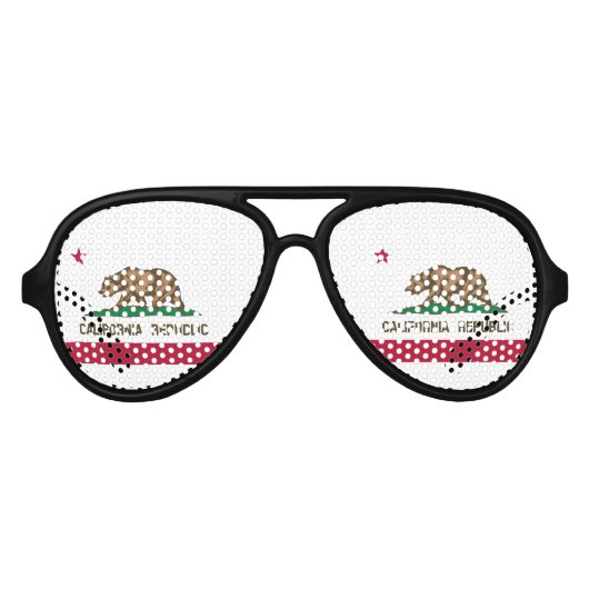 カリフォルニア共和国州旗 アビエーターサングラス (正面)