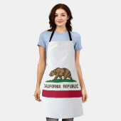 カリフォルニア共和国州旗 エプロン (着用した状態)