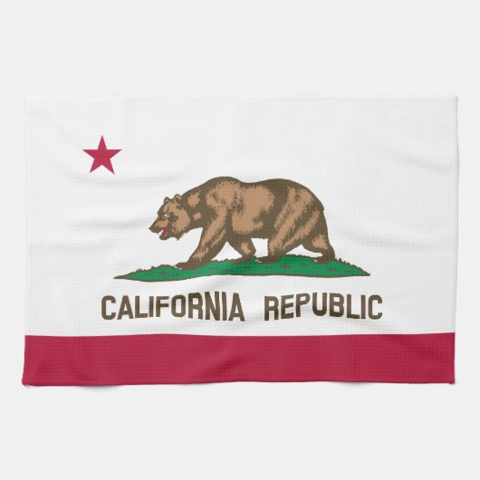カリフォルニア共和国州旗 キッチンタオル (横)