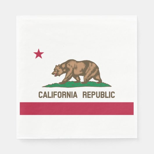 カリフォルニア共和国州旗 スタンダードランチョンナプキン (正面)