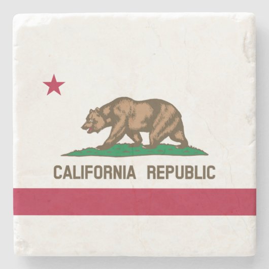 カリフォルニア共和国州旗 ストーンコースター (正面)