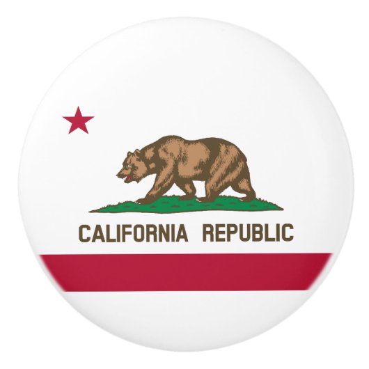 カリフォルニア共和国州旗 セラミックノブ (正面)