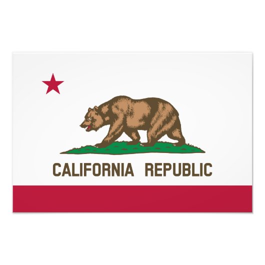 カリフォルニア共和国州旗 フォトプリント            (正面)