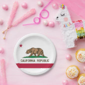カリフォルニア共和国州旗 ペーパープレート (パーティー)
