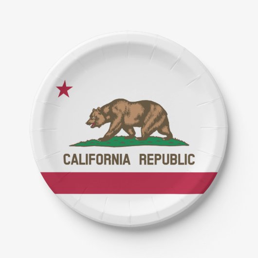 カリフォルニア共和国州旗 ペーパープレート (正面)