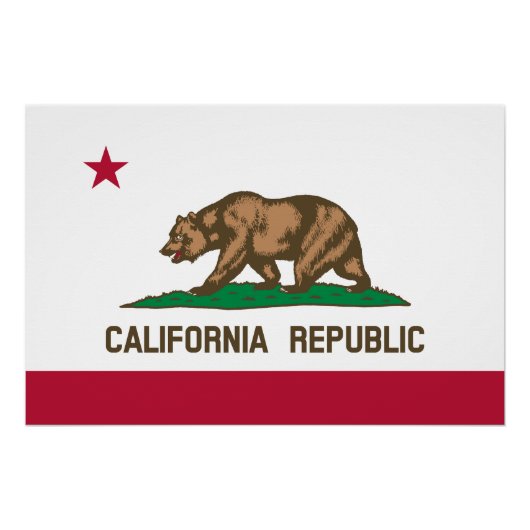 カリフォルニア共和国州旗 ポスター (正面)