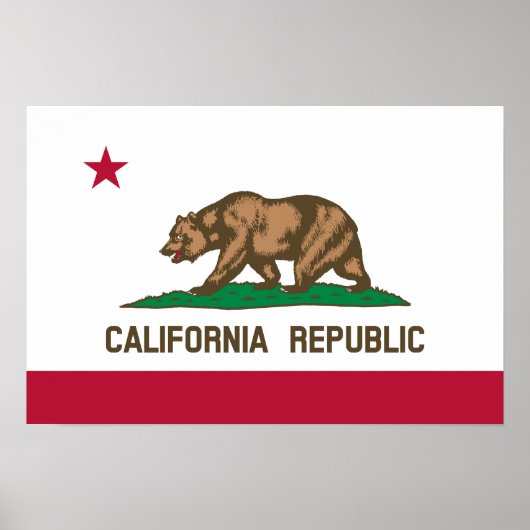 カリフォルニア共和国州旗 ポスター (正面)