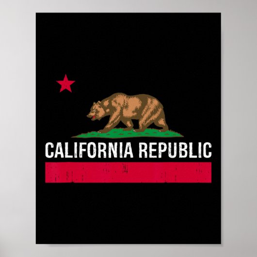 カリフォルニア共和国州旗 ポスター (正面)