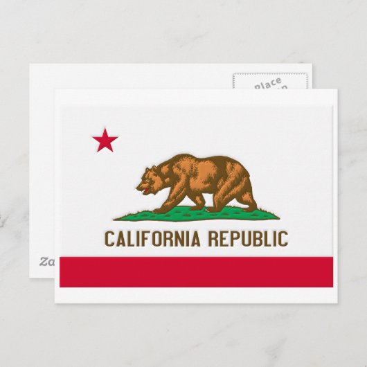 カリフォルニア共和国州旗 ポストカード (正面/裏面)