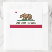 カリフォルニア共和国州旗 長方形シール (バッグ)