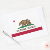 カリフォルニア共和国州旗 長方形シール (封筒)
