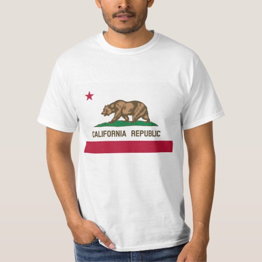 カリフォルニア共和国統一された州州フラグ Tシャツ (正面)