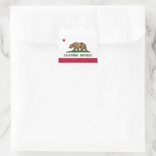 カリフォルニア共和国統一された州州旗 スクエアシール (バッグ)