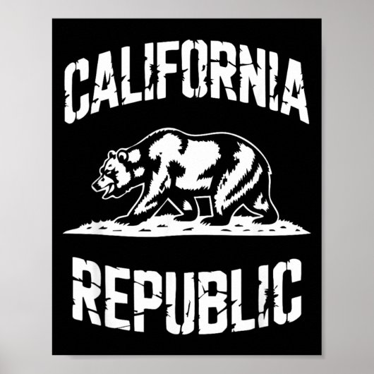 カリフォルニア共和国 グリズリー州 レトロ ビンテージ ポスター (正面)