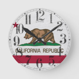 カリフォルニア共和国 ラウンド壁時計