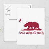 カリフォルニア共和国 – 基本 – 赤 ポストカード (正面/裏面)