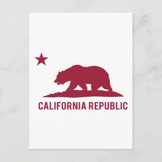 カリフォルニア共和国 – 基本 – 赤 ポストカード (正面)