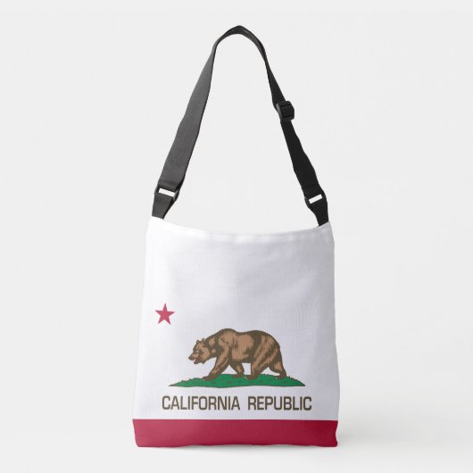 カリフォルニア共和国(州の旗) クロスボディバッグ (正面)